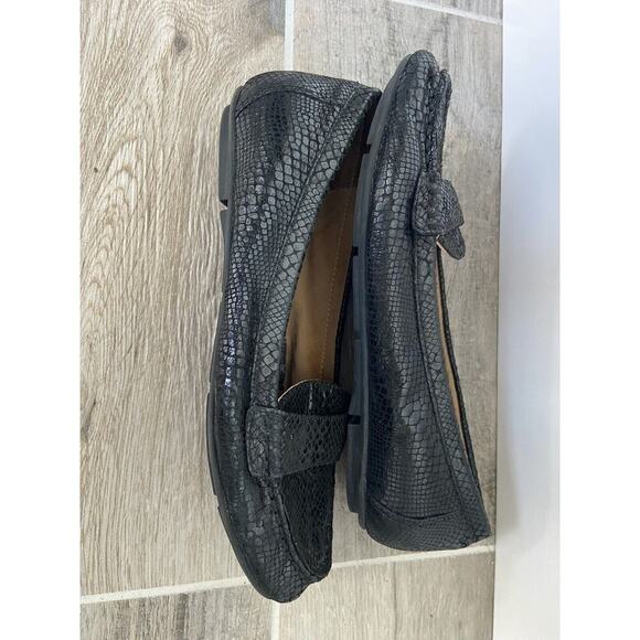 Vionic Larrun Black Snake Skin Slip On Loafers Casual 6 Comfort - Picture 4 of 6